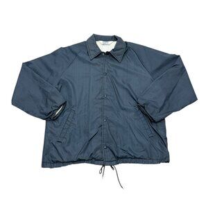 Vintage Men’s navy Vinyl Jacket – Oversized Fit y2k